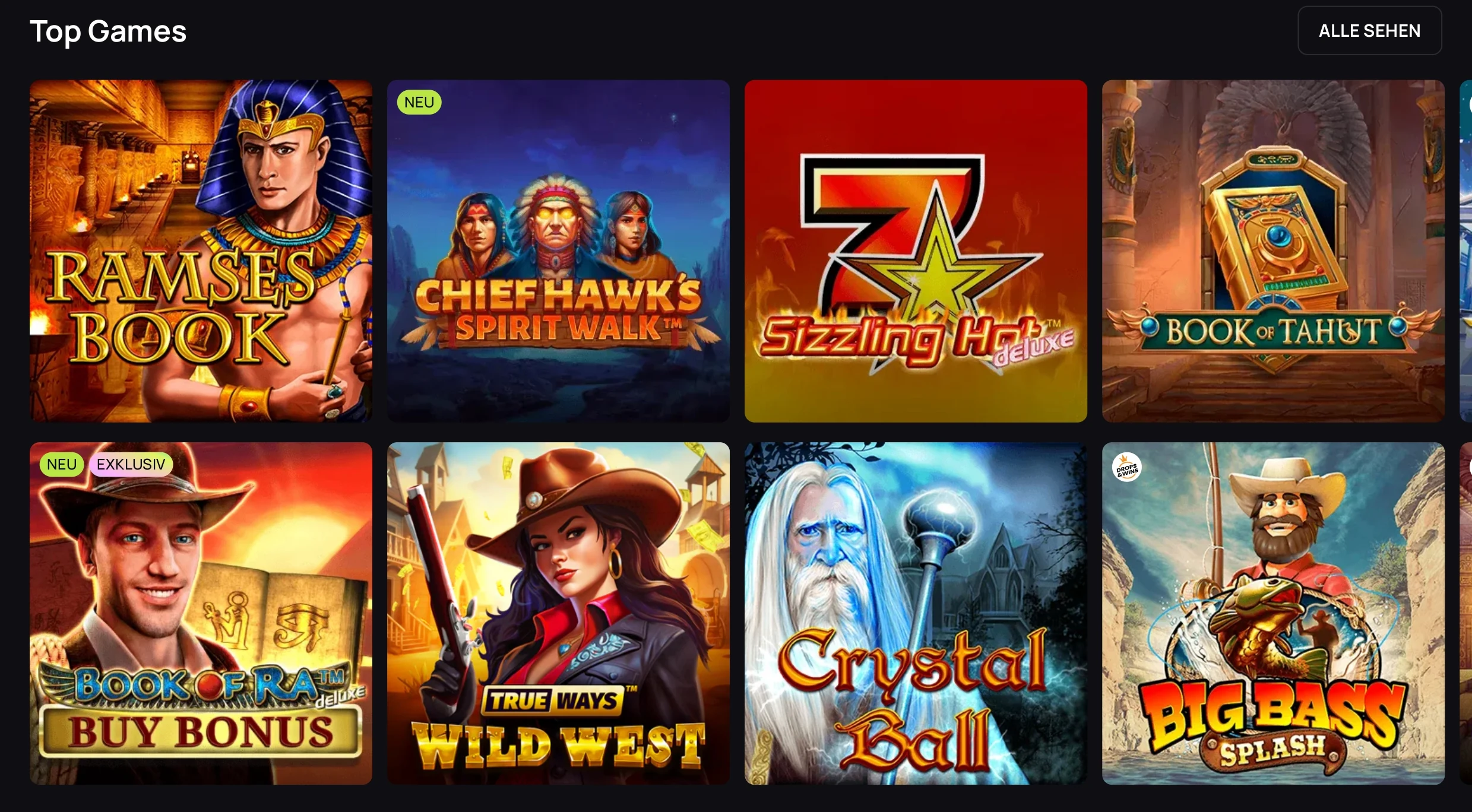 BetandPlay Desktop-Lobby mit Spielkategorien und Top-Spielen
