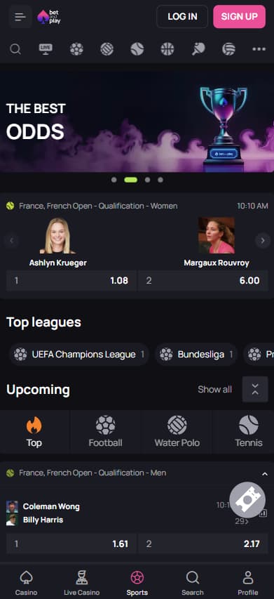 BetandPlay sportsbook on iPhone